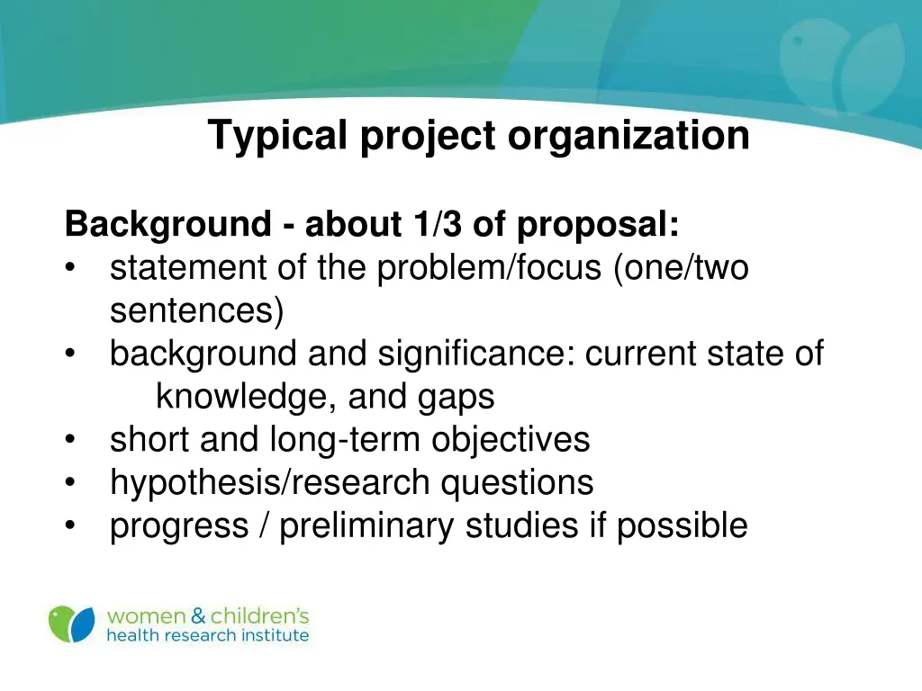 typical project organization