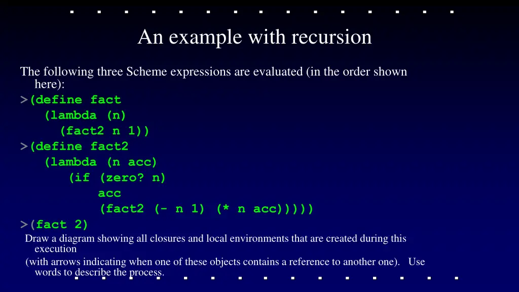 an example with recursion