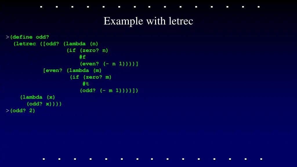 example with letrec