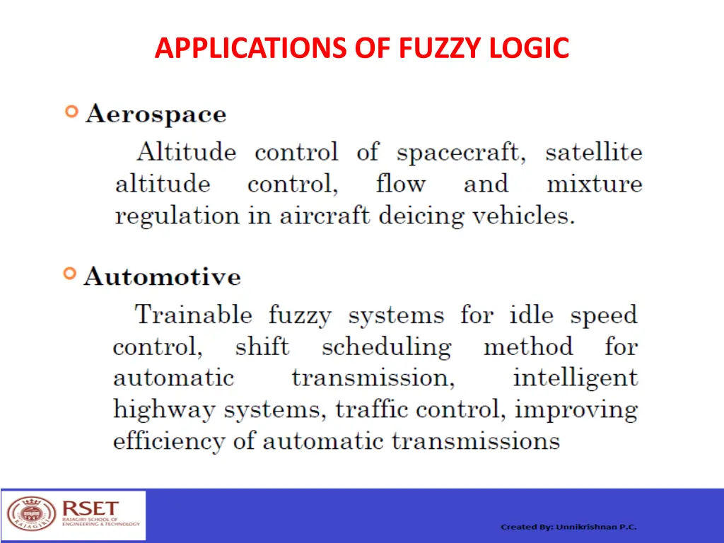 applications of fuzzy logic 1