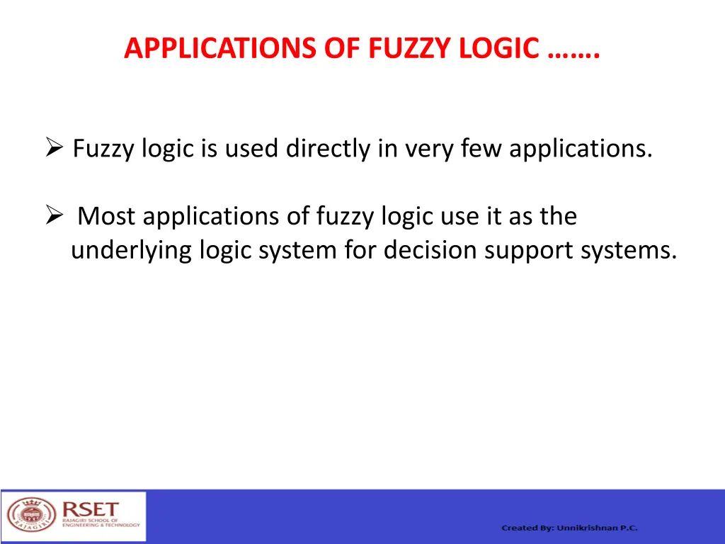 applications of fuzzy logic