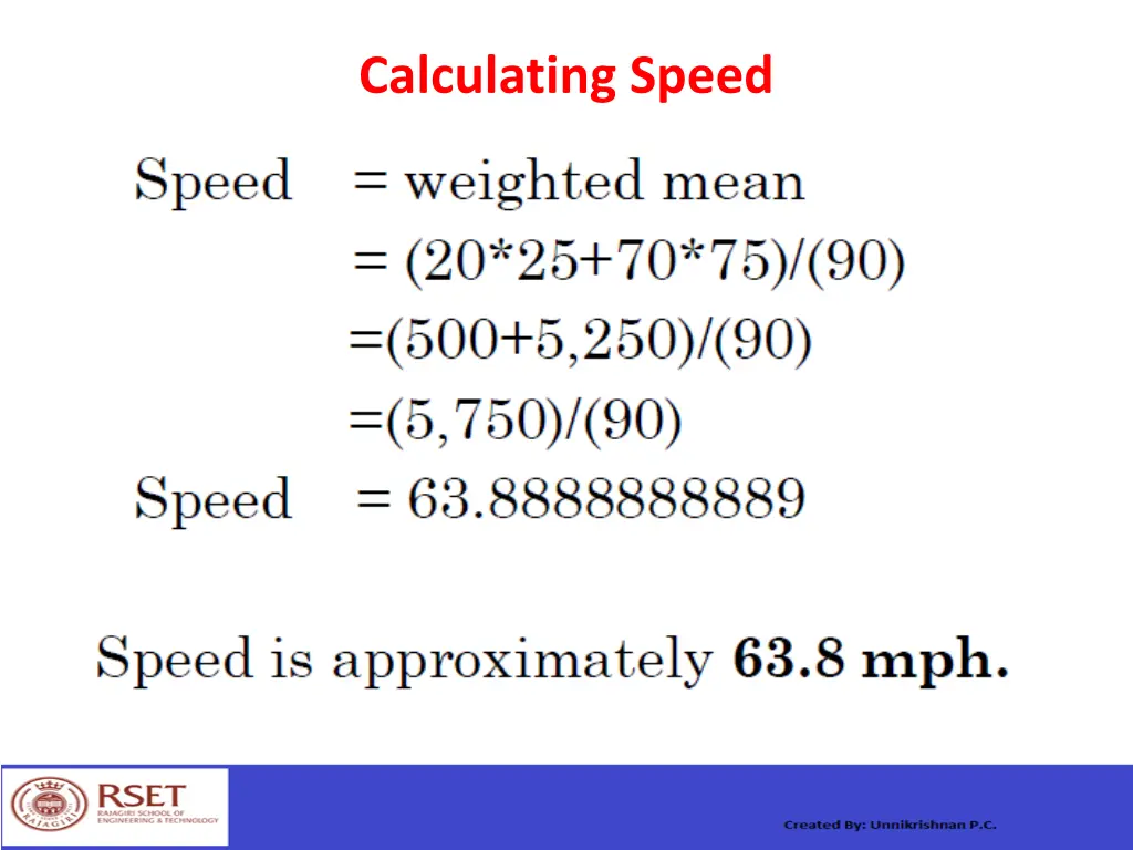 calculating speed