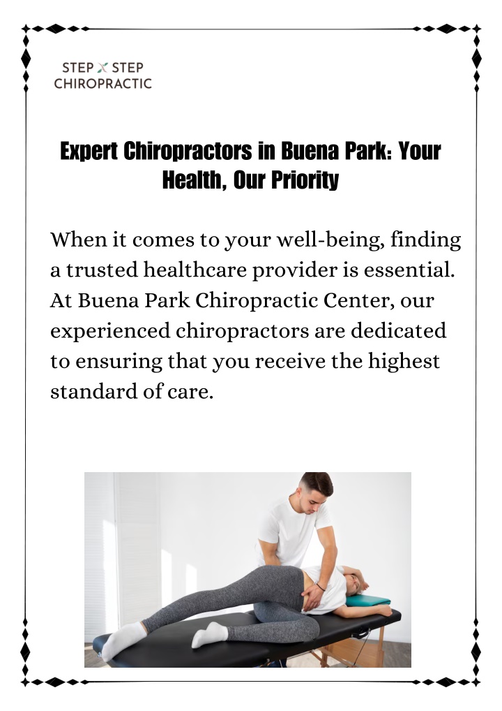 expert chiropractors in buena park your health