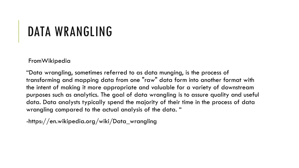 data wrangling