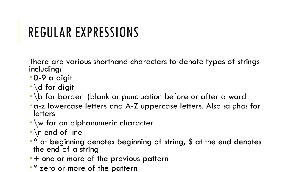 regular expressions