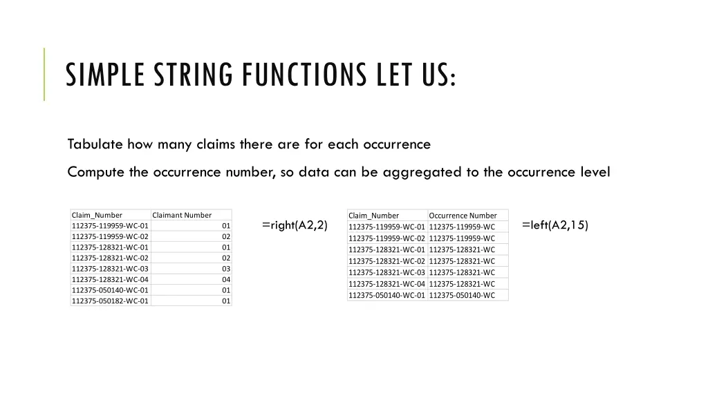 simple string functions let us