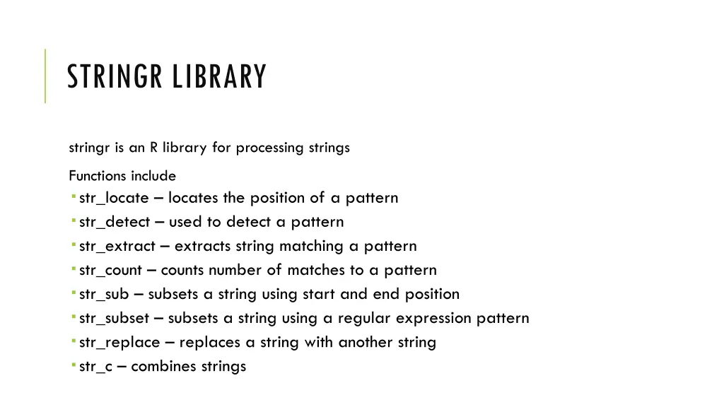 stringr library 1