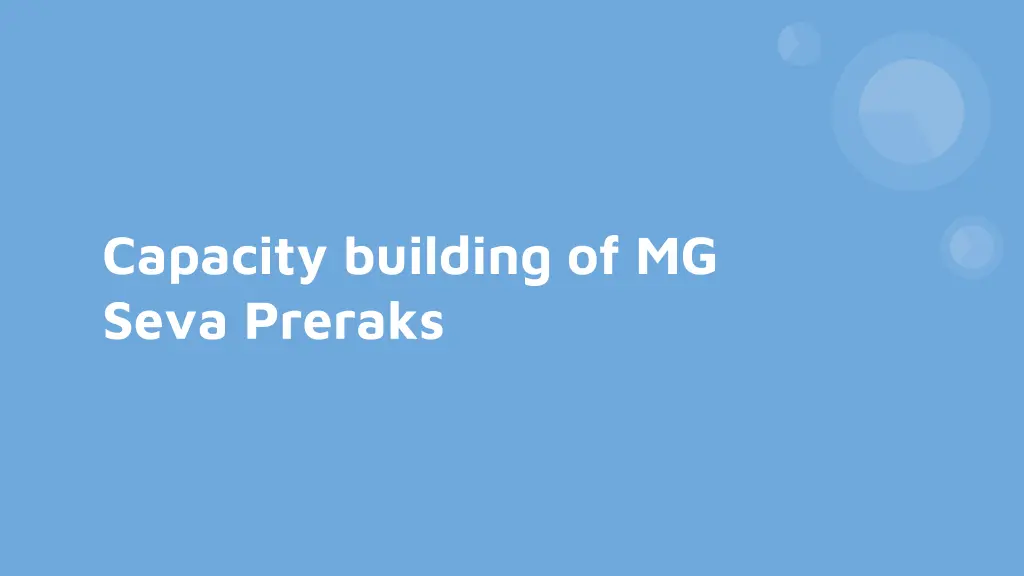 capacity building of mg seva preraks