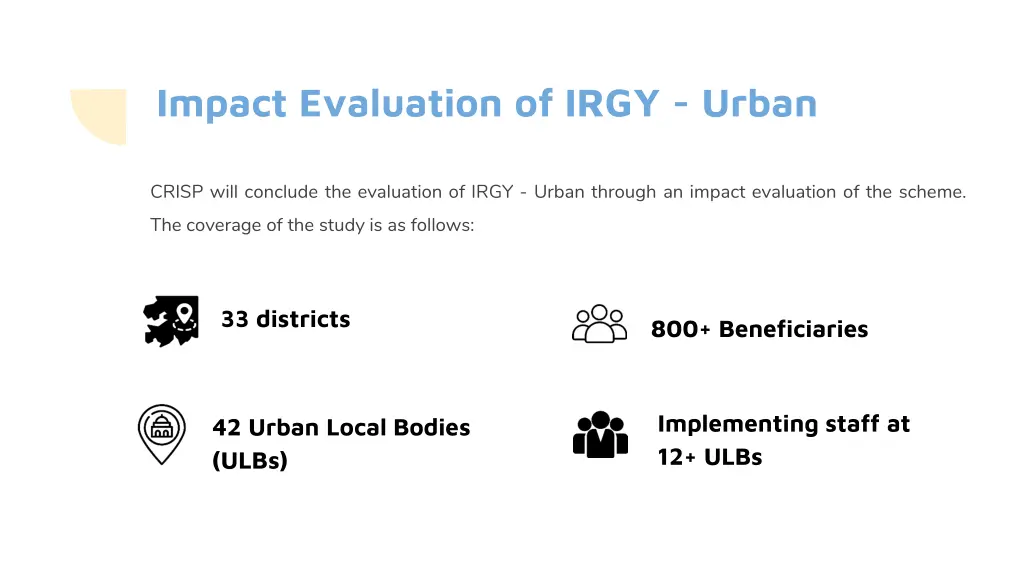 impact evaluation of irgy urban