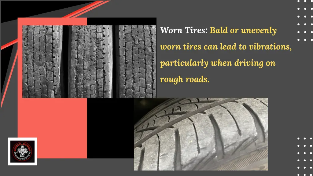 worn tires bald or unevenly