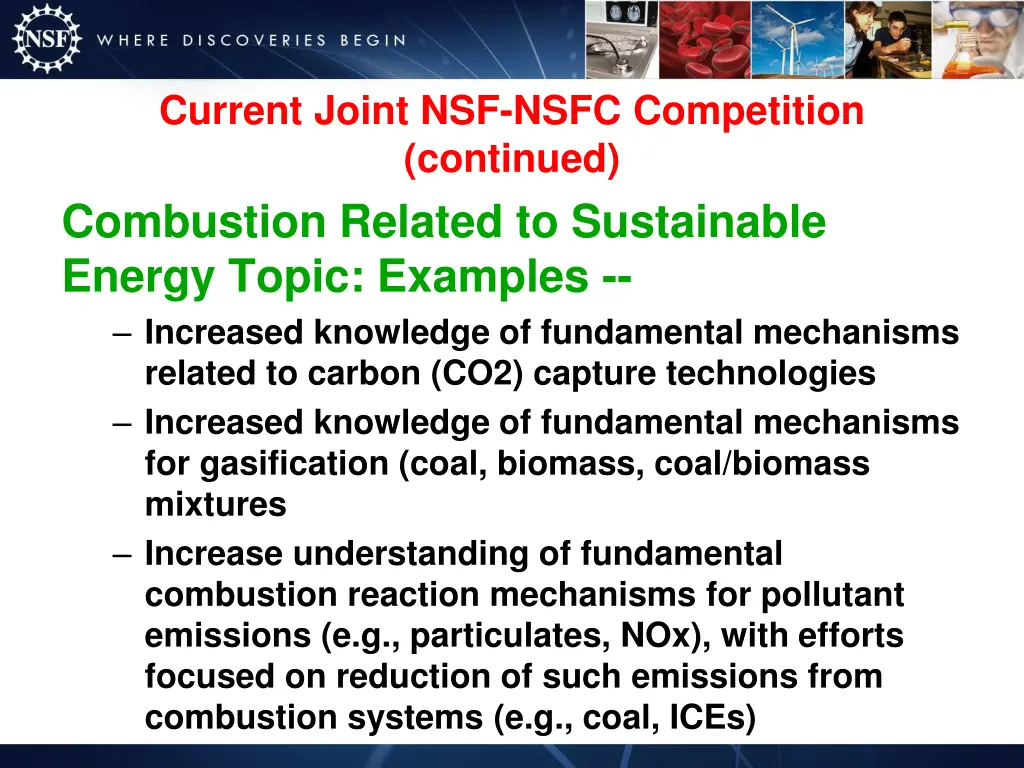 current joint nsf nsfc competition continued