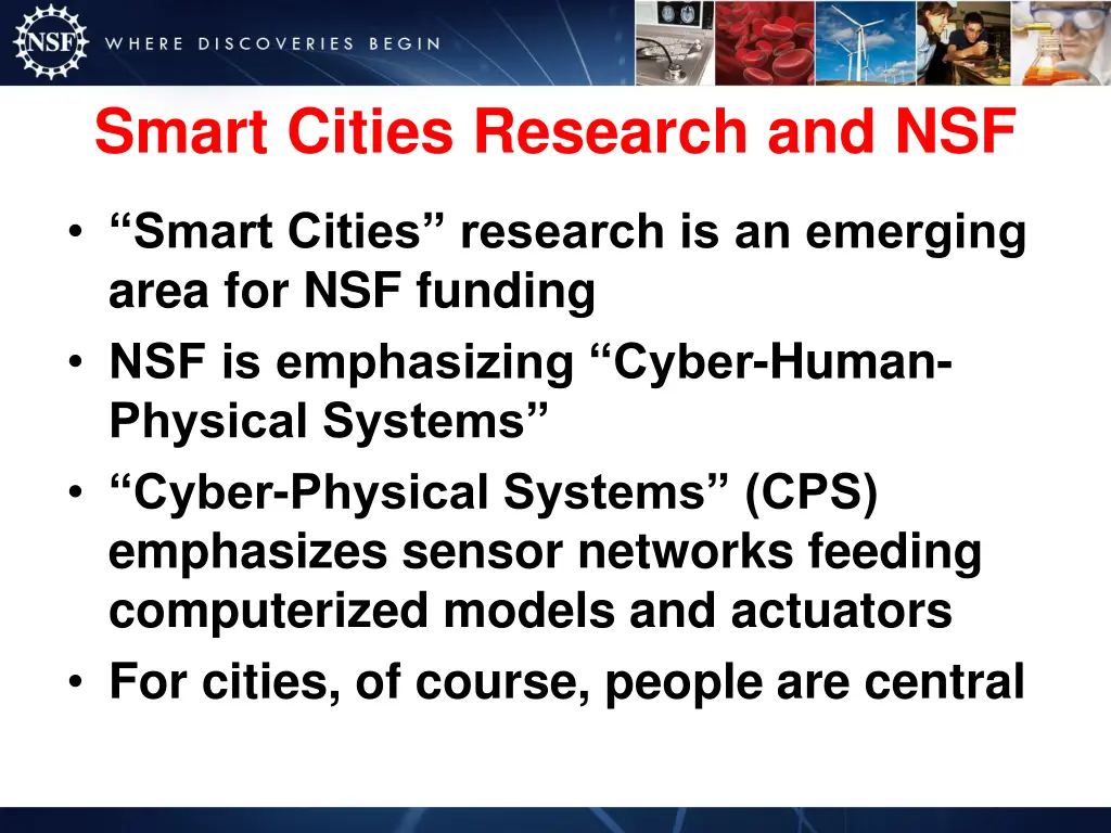 smart cities research and nsf