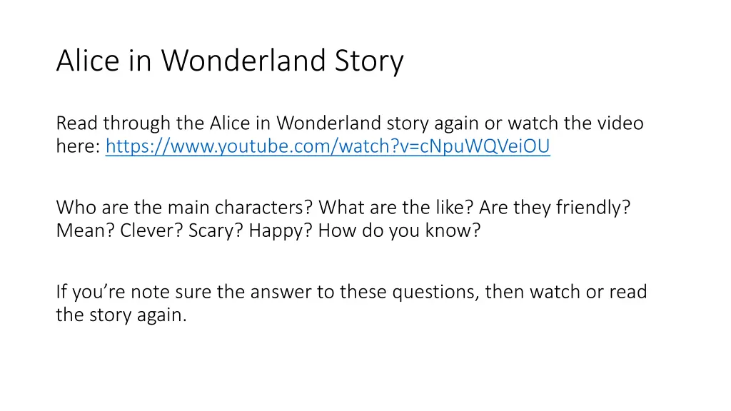 alice in wonderland story