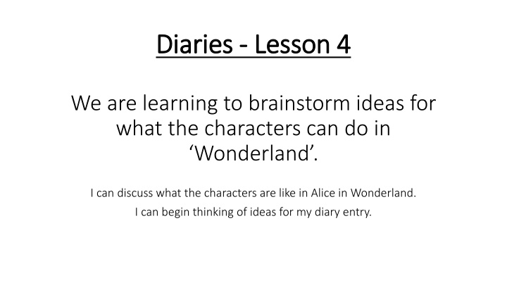 diaries diaries lesson 4