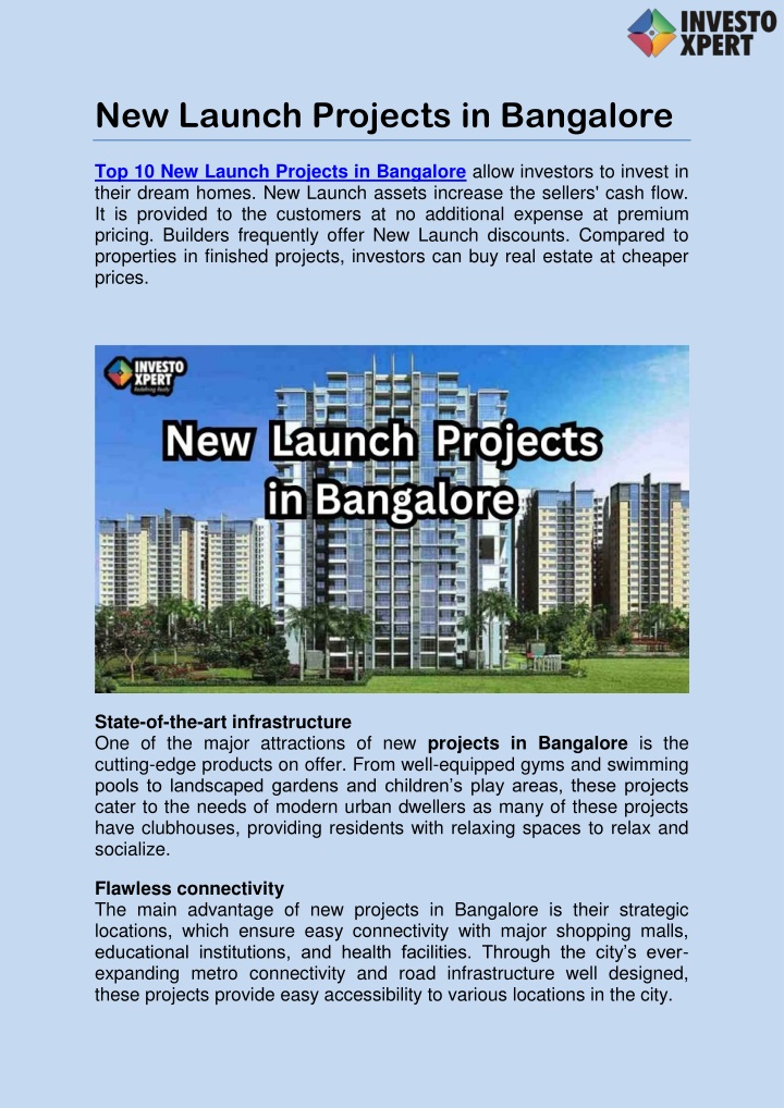 new launch projects in bangalore