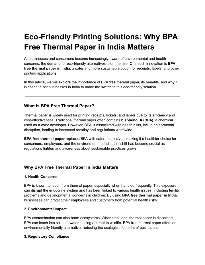 eco friendly printing solutions why bpa free