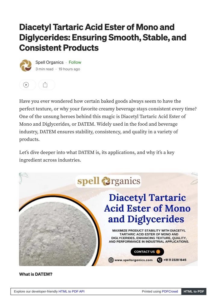 diacetyl tartaric acid ester of mono