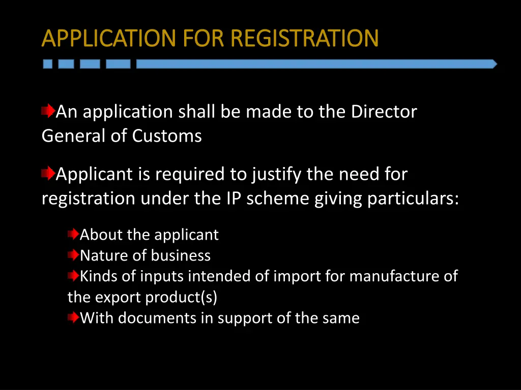 application for registration application