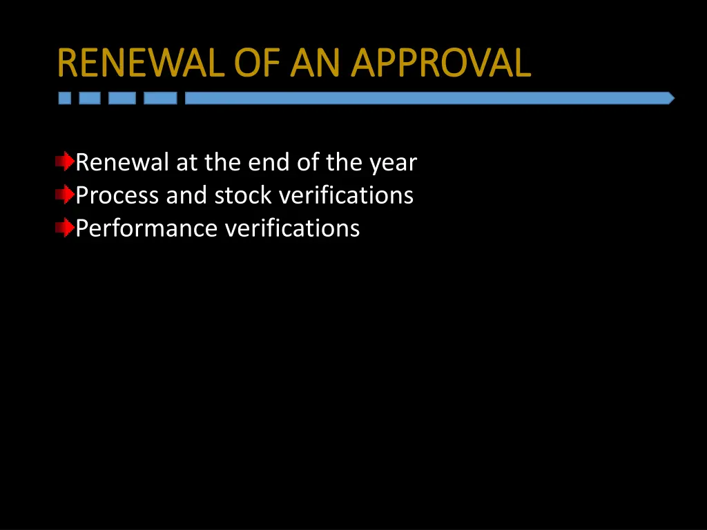 renewal of an approval renewal of an approval