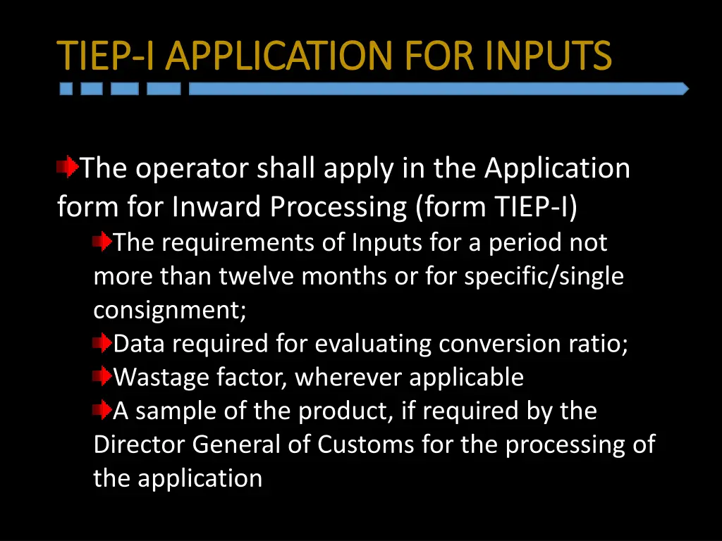 tiep tiep i application for inputs i application