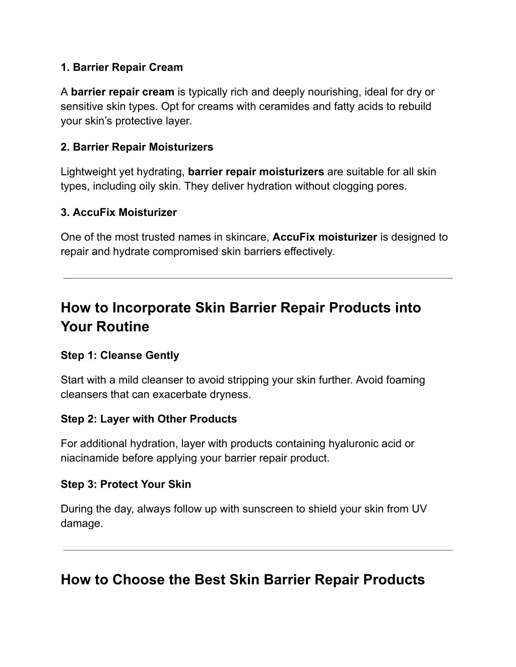 1 barrier repair cream