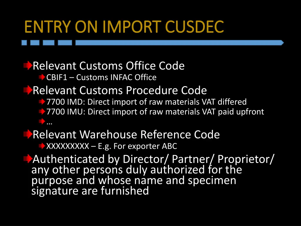 entry on entry on import cusdec import cusdec