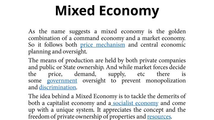 mixed economy