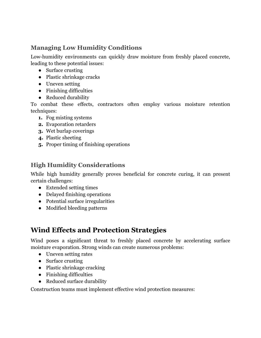 managing low humidity conditions