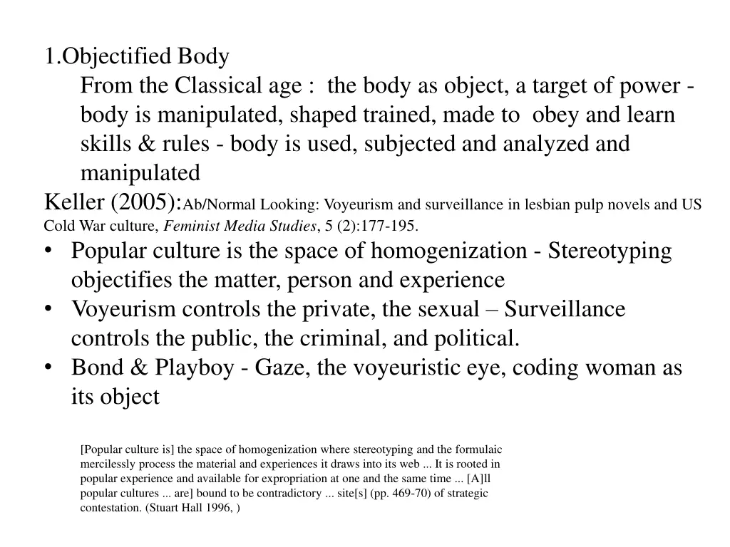 1 objectified body from the classical