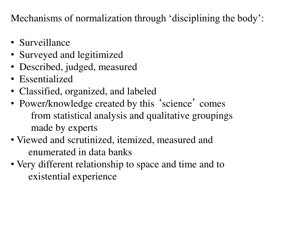 mechanisms of normalization through disciplining