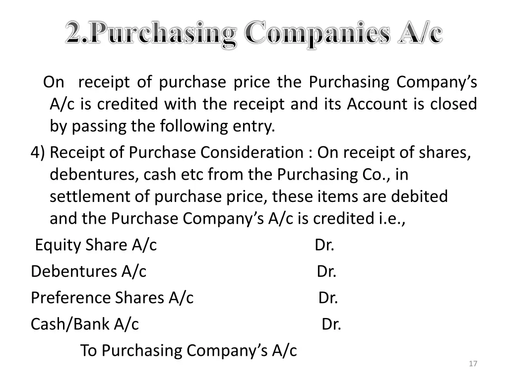 2 purchasing companies a c