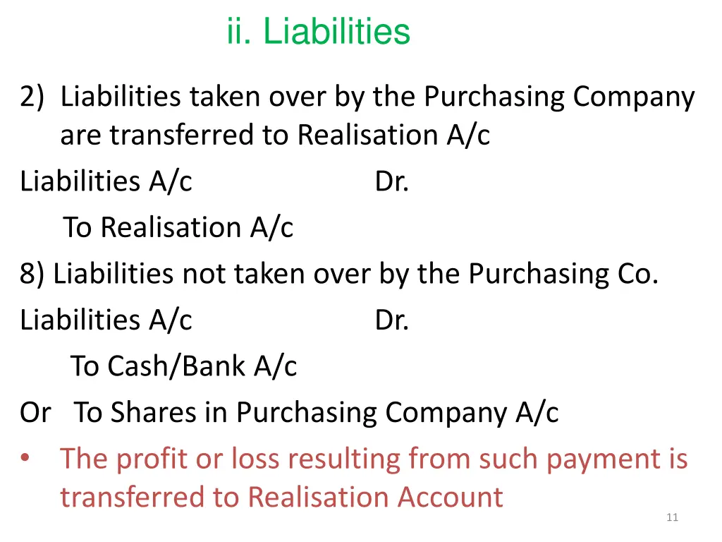 ii liabilities