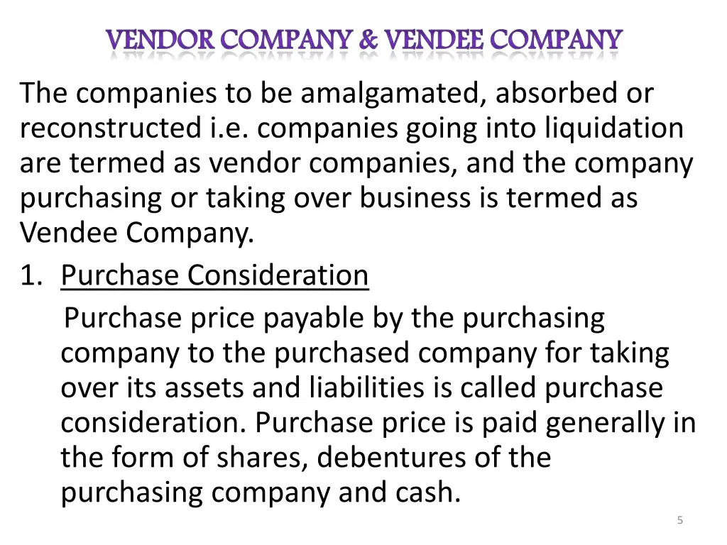 vendor company vendee company the companies