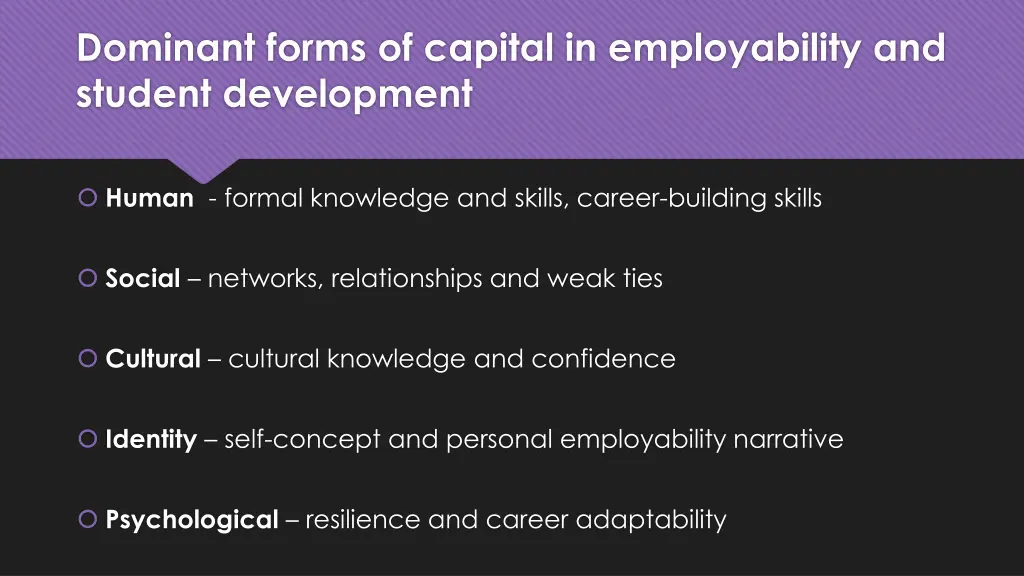 dominant forms of capital in employability