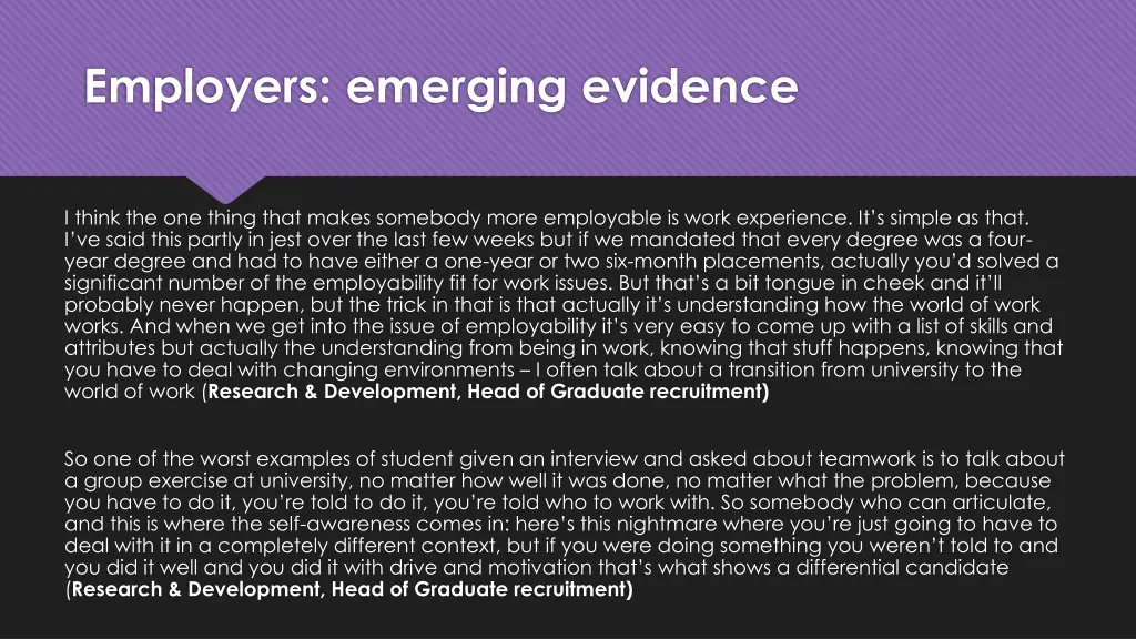 employers emerging evidence