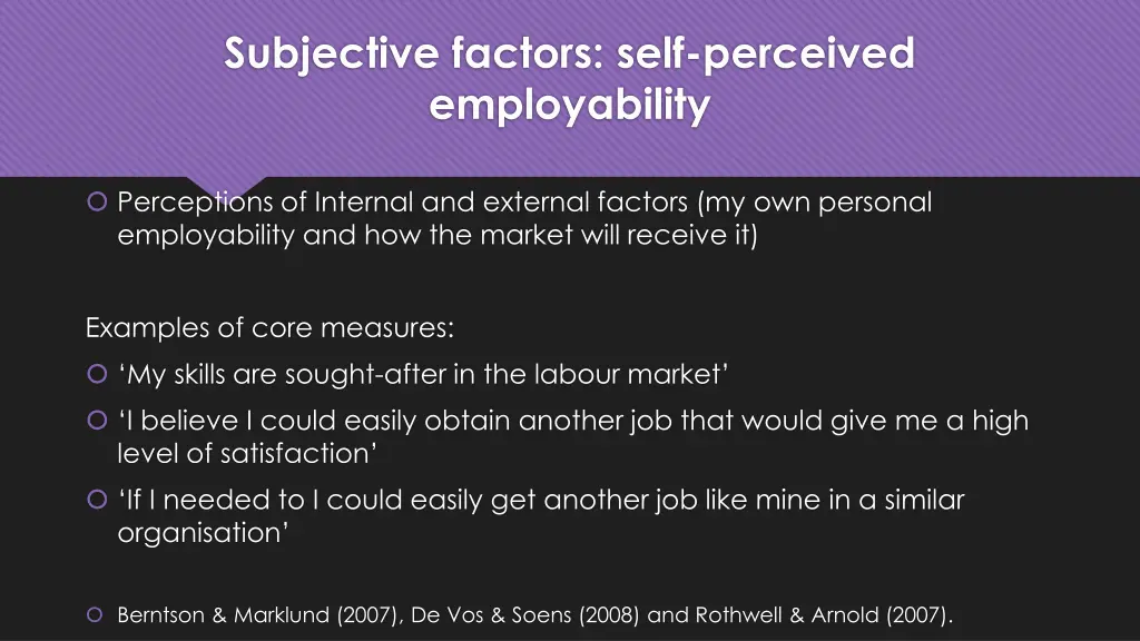 subjective factors self perceived employability