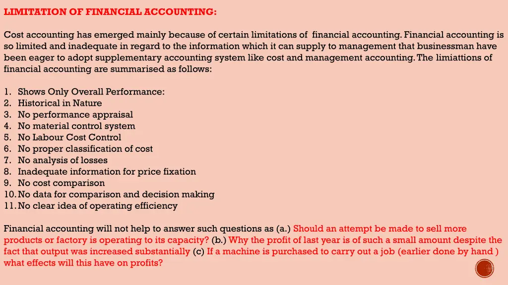 limitation of financial accounting