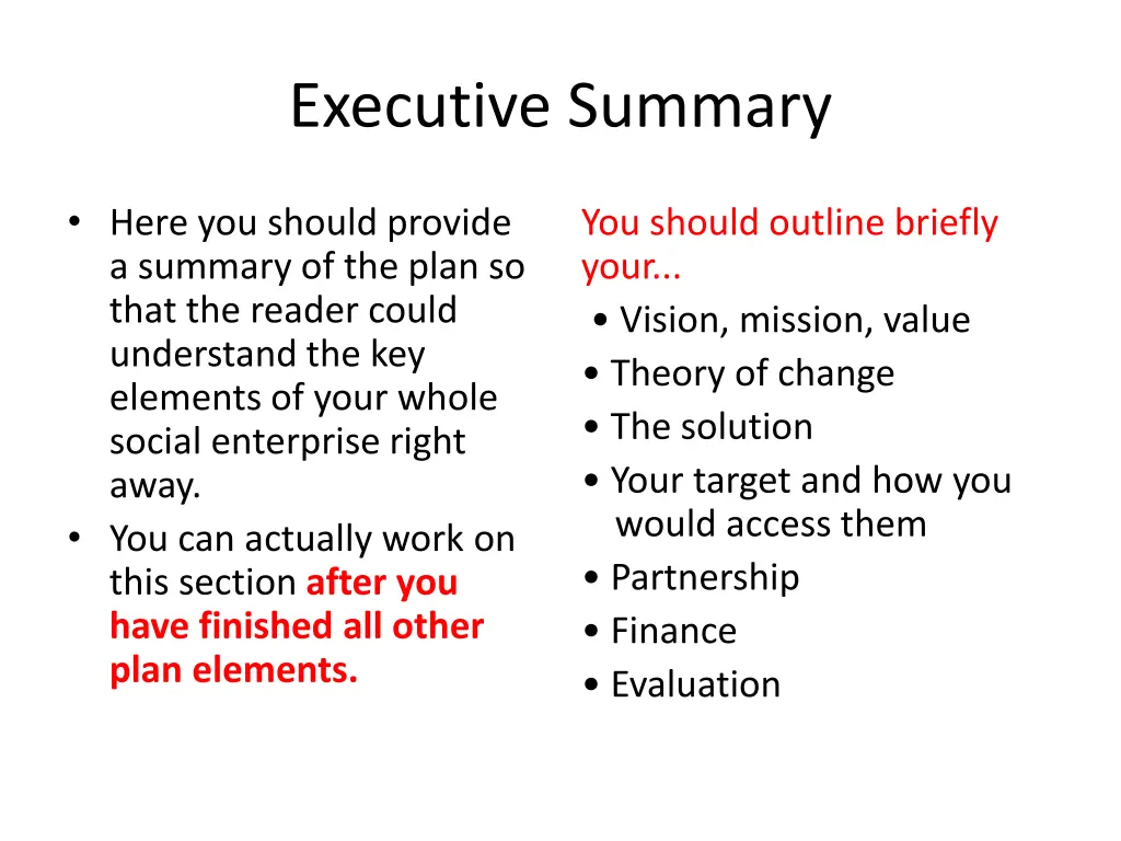 executive summary