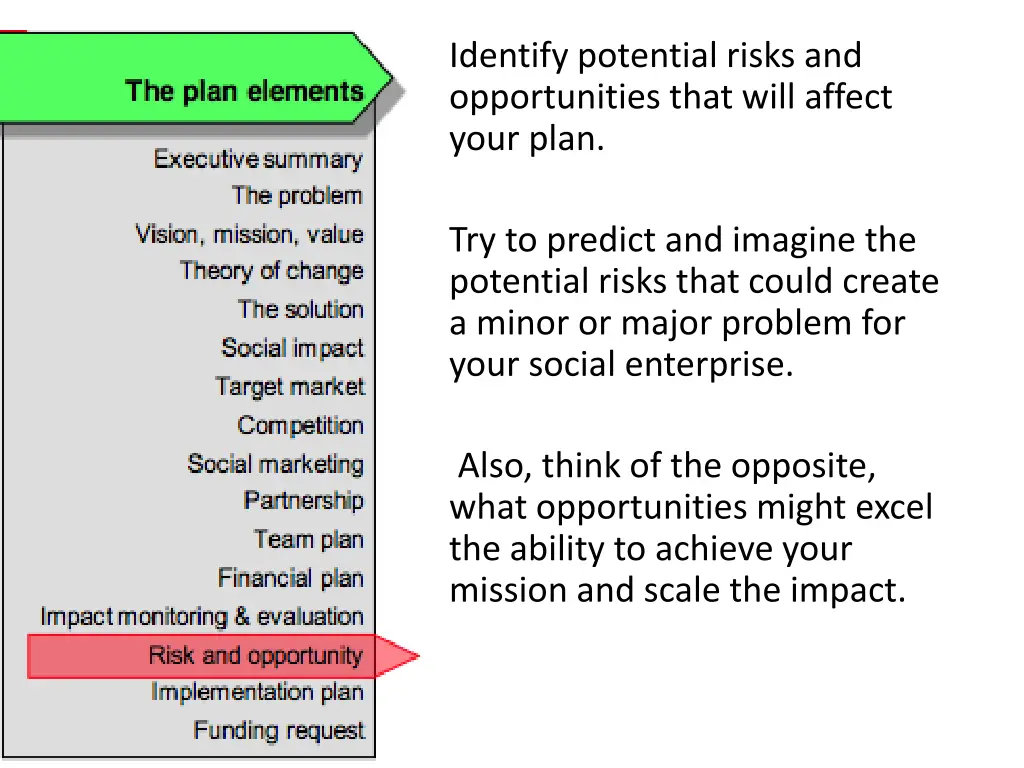 identify potential risks and opportunities that