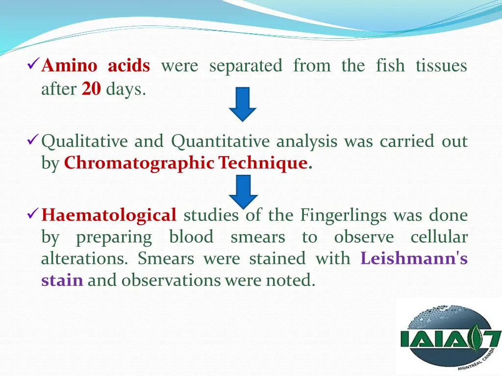 amino acids were separated from the fish tissues