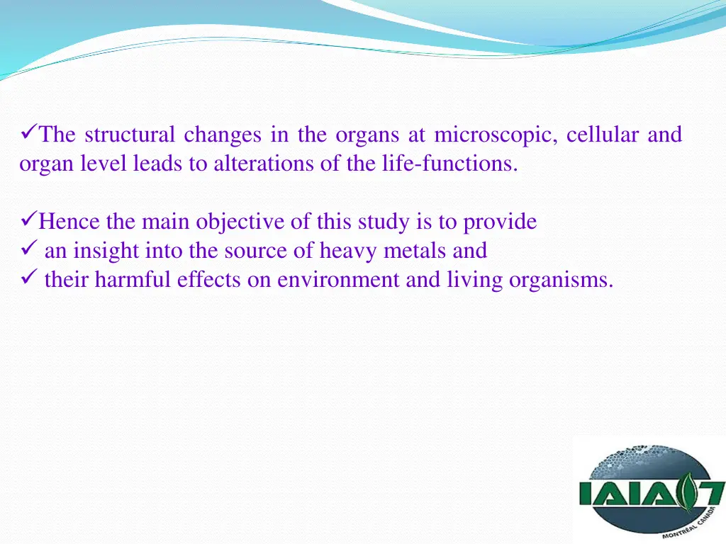 the structural changes in the organs