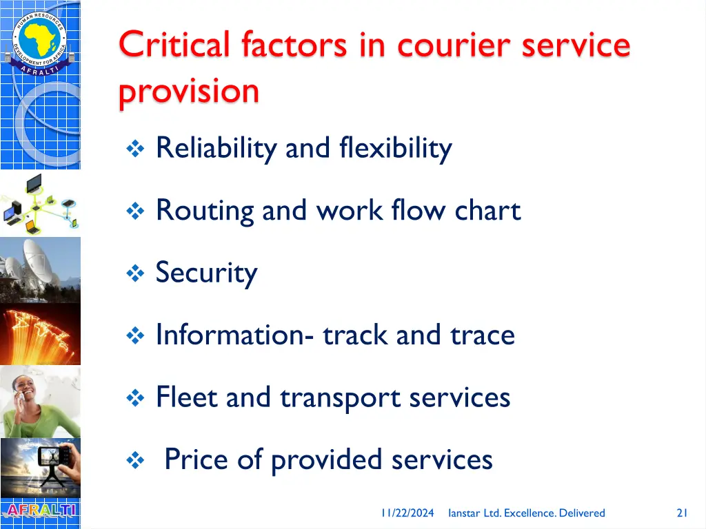 critical factors in courier service provision