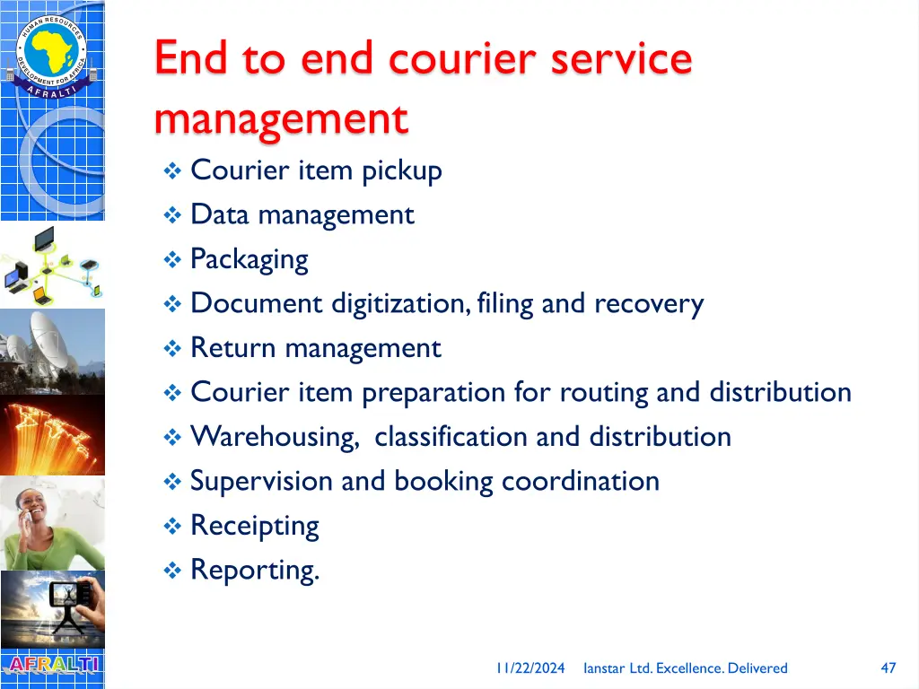 end to end courier service management courier