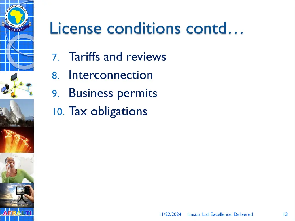 license conditions contd