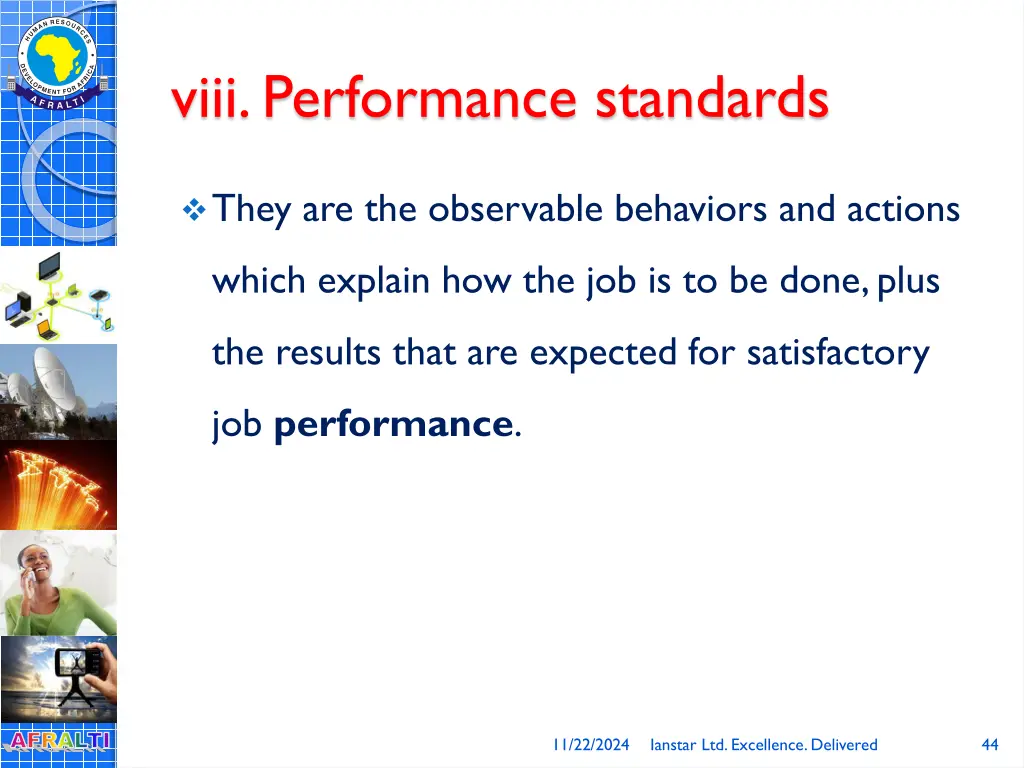 viii performance standards