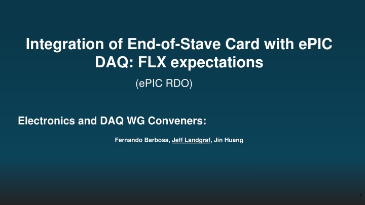 integration of end of stave card with epic