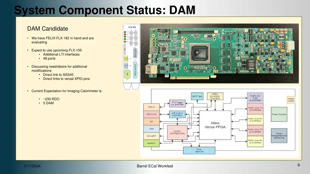 system component status dam