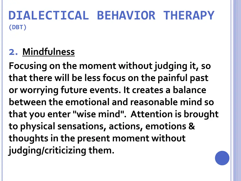 dialectical behavior therapy dbt