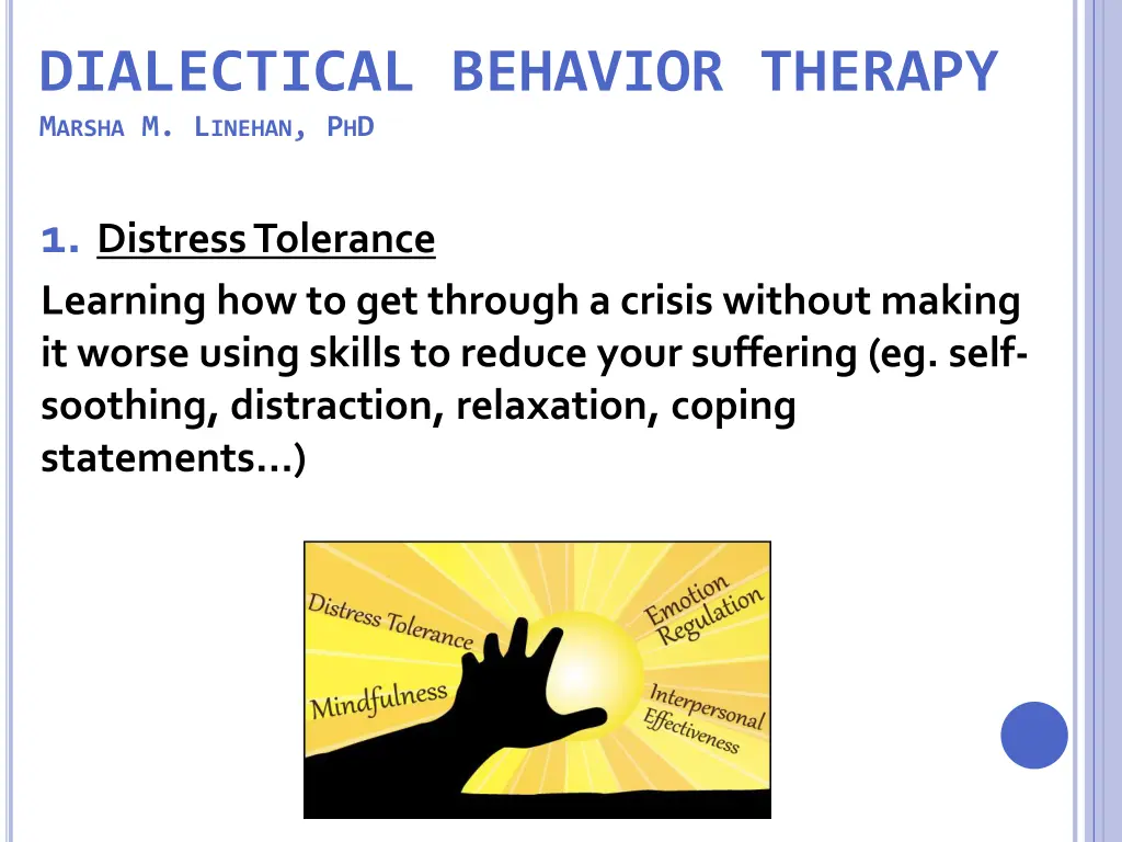 dialectical behavior therapy m arsha m l inehan