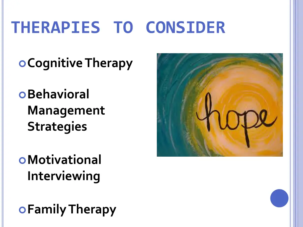 therapies to consider